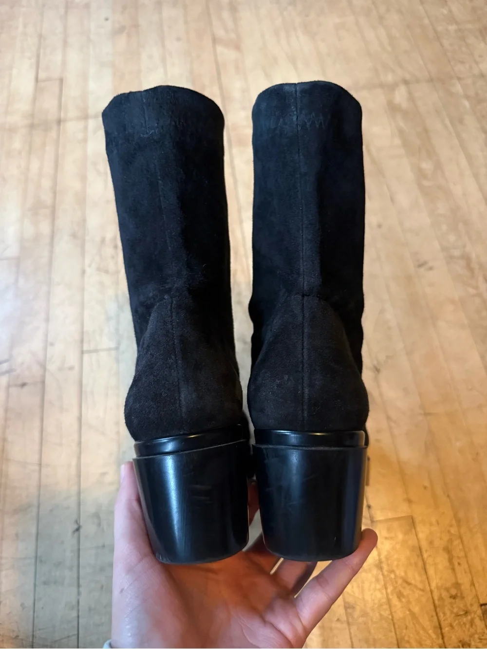 ROBERT CLERGERIE Suede Sock Ankle Boots Pull On Platform Goth Chunky Mod 7.5